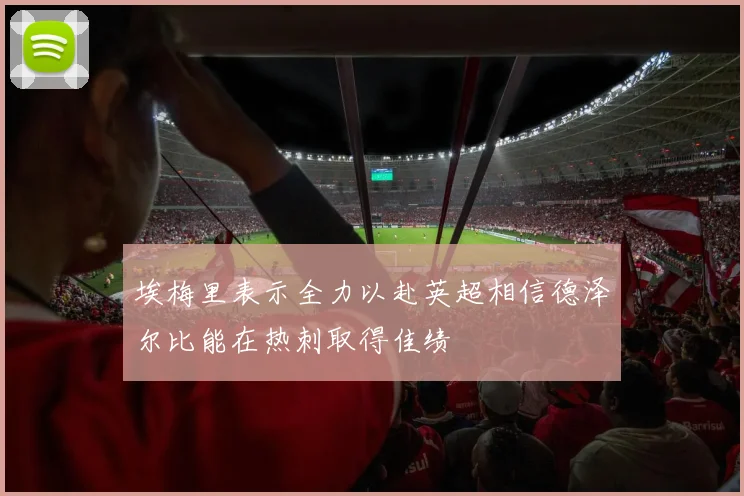 埃梅里表示全力以赴英超相信德泽尔比能在热刺取得佳绩